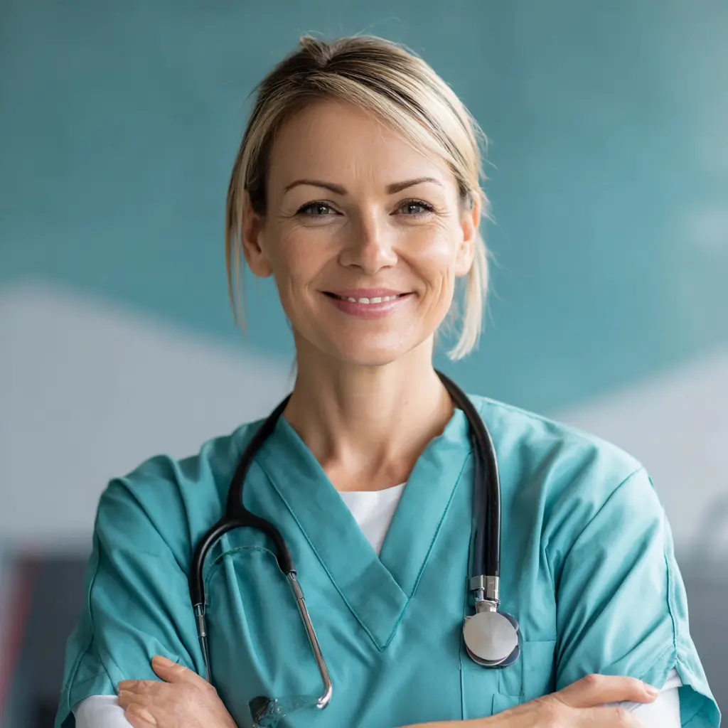 medical scribe standing and smiling